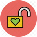 Unlock Heart Padlock Icon
