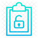Clipboard Unlock Document Icon