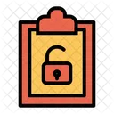 Clipboard Unlock Document Icon