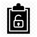 Clipboard Unlock Document Icon