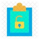 Clipboard Unlock Document Icon
