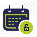 Unlock Date Calendar Date Icône
