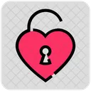 Valentine Day Heart Unlock Icon