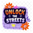 Unlock Streets Graffiti Street Art Icon