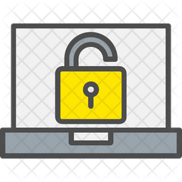 Unlocked Computer Icon - Download in Colored Outline Style