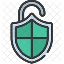 Unlocked Shield Protected Shield Secured Shield Icon