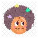 Unordentliches Haar Afro Haar Afro Frau Icon