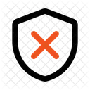 Unprotected Unsecure Shield Icon