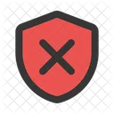 Unprotected Unsecure Shield Icon