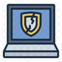 Unprotected Laptop Cybercrime Icon