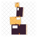 Unstable Stacked Boxes Unsteady Parcels Stacked Icon