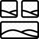 Unteres horizontales Bildraster  Symbol