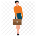 Unternehmerin Arbeitnehmerin Weibliche Mitarbeiterin Symbol