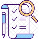 Untersuchung von Vertragsgegenständen  Symbol