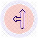 Up And Left Color Circle Icon Icon