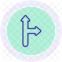 Up And Right Color Circle Icon Icon