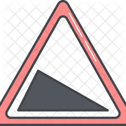 Uphill Road Sign  Icon