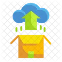 Upload de nuvem de caixa  Ícone
