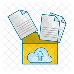 Upload file in folder with cloud data  Icon