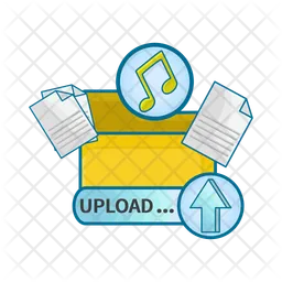 Upload folder, file, cloud data with music  Icon