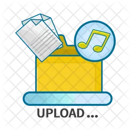Upload folder, file, cloud data with music  Icon