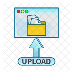 Upload with folder in monitor  Icon