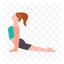 Upward Facing Dog Pose Fitness Female Icon