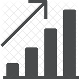 Upward Graph Icon - Download in Glyph Style