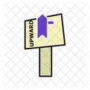 Upward Road Board  Icon