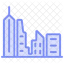 Urban Skyline Duotone Line Icon Icon