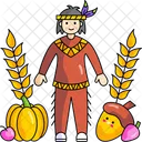 Ureinwohner Amerikas Kurbis Thanksgiving Symbol