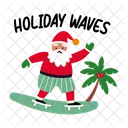 Urlaubswellen Schlittschuhlaufen Weihnachtsmann Icon