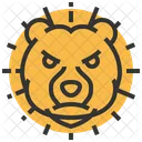 Urso Cabeca Logotipo Ícone