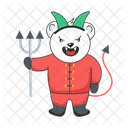 Urso Do Diabo Urso Assustador Urso De Halloween Ícone