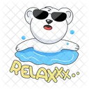 Urso Da Piscina Urso Relaxante Urso Fofo Ícone