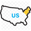 米国、地図、国 アイコン