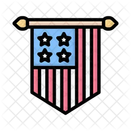 Us flag banner  Icon