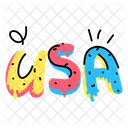 Usa Letters Alphabets Icon