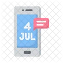 Usa Independence Message Mobile Phone Icon