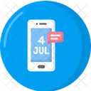 Usa Independence Message Phone Mobile Icon