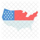 Karte Amerika Flagge Icon