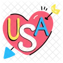 USA Herz USA Liebe USA Symbol