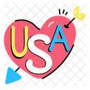 Usa Heart Usa Love Usa Icon
