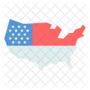 Map America Flag Icon
