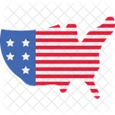 Usa Map 4th Of July Independence Day Icon