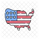 Usa map flag  Icon