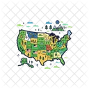 Usa Map America Icon