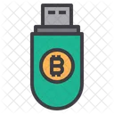 Digital Key Money Bitcoin Cryptocurrency Usb Pendrive Icon