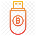 Digital Key Money Bitcoin Cryptocurrency Usb Pendrive Icon