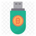 Digitaler Schlussel Geld Bitcoin Kryptowahrung USB Pendrive Symbol